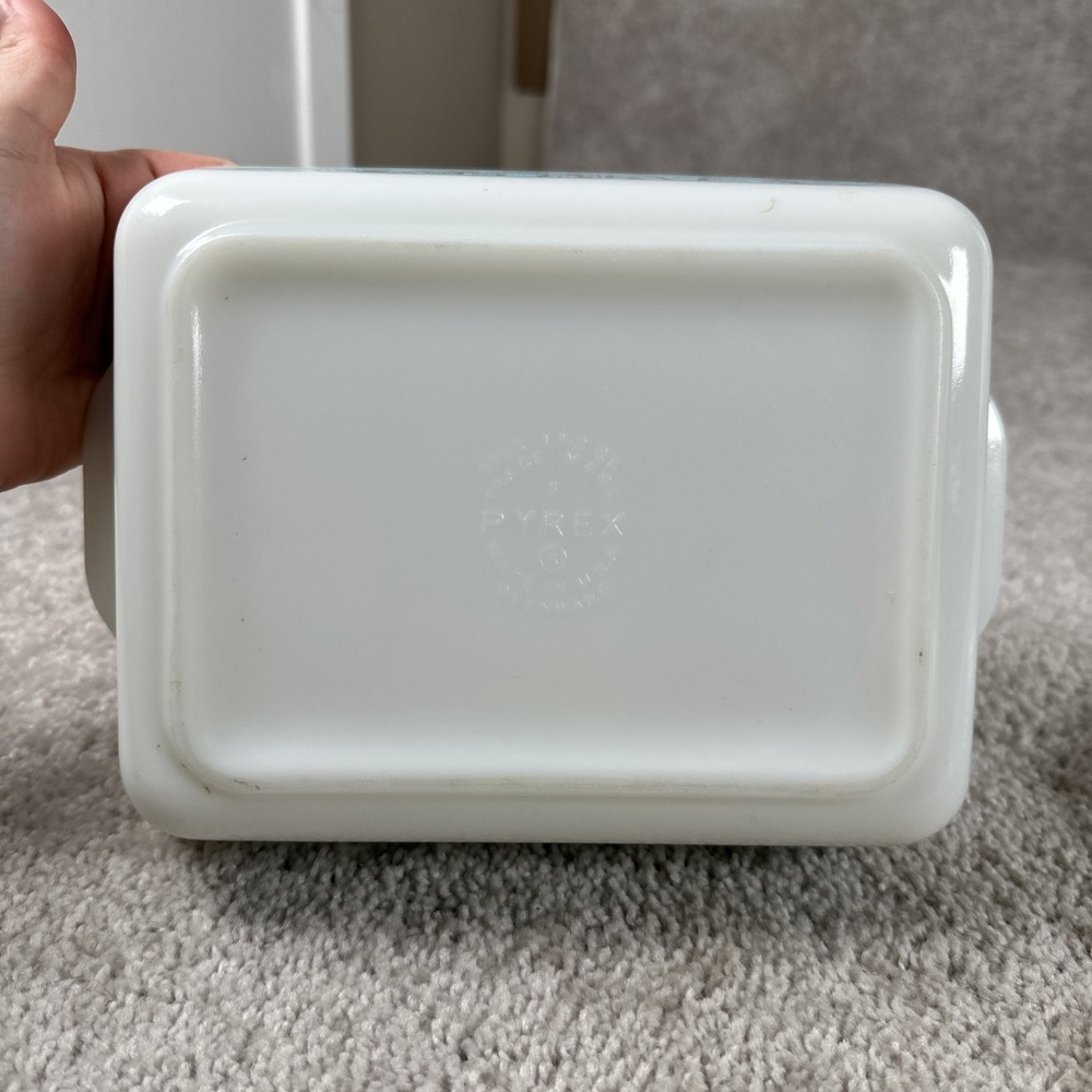 Vintage Pyrex 0503 Turquoise Amish Butterprint 11/2 Qt Casserole Dish W/Lid 503c - Picture 6 of 11